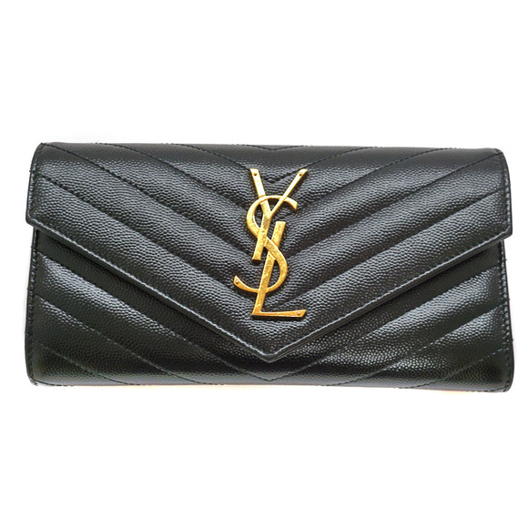Saint Laurent long black Yves Wallet - Picture 1 of 15